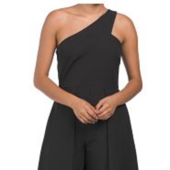 Julia Jordan One Shoulder Black Jumpsuit with Skirt Overlay. SZ. 14 NWT - Picture 3 of 3